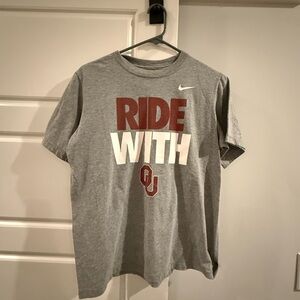 Nike Gray Short Sleeve 'Ride With OU' Graphic Tee
